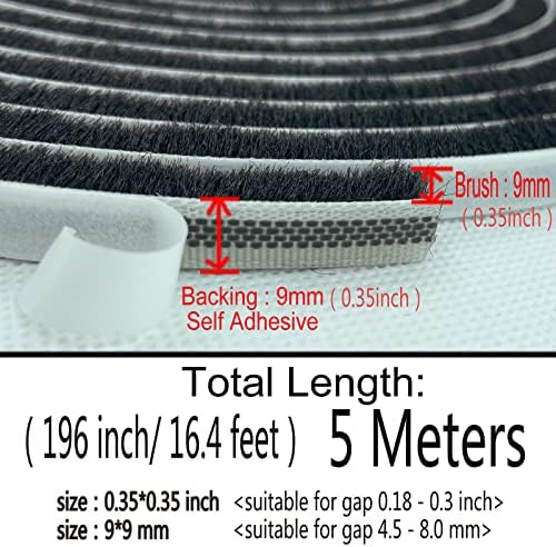 Weather Stripping Brush for Sliding Windows/Doors Frame Side, Pile Self - Image 5