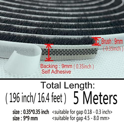 Weather Stripping Brush for Sliding Windows/Doors Frame Side, Pile Self - Image 5