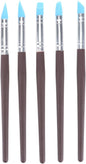 BESTonZON 5pcs Artist Paint Brush Set Silicon Brushes for Painting Masking Fluid Clay Molding, Silicone Sculpting Tools Clay Carving Tools Paint Color Silicone Brush Matching Tool for DIY Handicraft