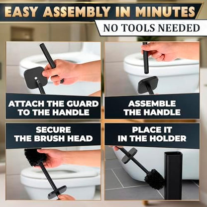 Black Toilet Brush and Holder Set - Image 6