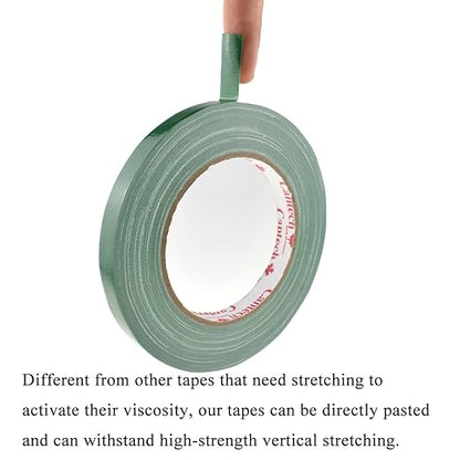 HAHIYO Green 0.5Inch Wide (200Feet/66Yard Total) 2Rolls Floral Tape Waterproof Florist Tape Flower Wrap Adhesive Waterproof Decorative Tape for Bouquet Stem Wrapping Flower Arranging and Floral Craft