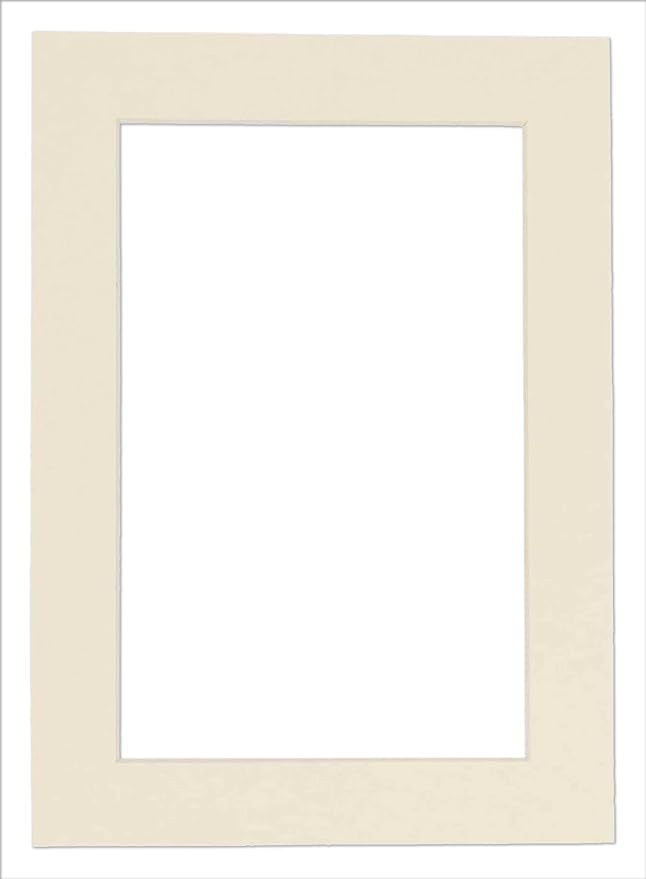 Pack of 25 Acid Free 8x10 Mats Bevel Cut for 5x8 Photos - Textured Cream Precut Matboards With Backing Boards and Clear Photo Mat Bags For Pictures, Photos, Framing - 4-ply Thickness
