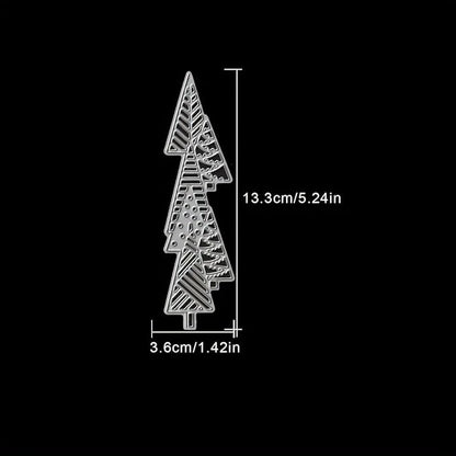Lapoo Festivals Metal Cutting Die for Scrapbooking - Durable, Cut Stencils for DIY Scrapbook Photo Album Decorative Paper Card, Card Making Supplies, Embossing (Half Christmas Tree 5.2 x 1.4 in)