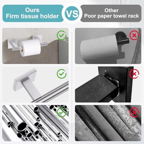 Brushed Nickel Bathroom Hardware Towel Bar Set, 5 Pieces Double Dase Toilet - Image 5