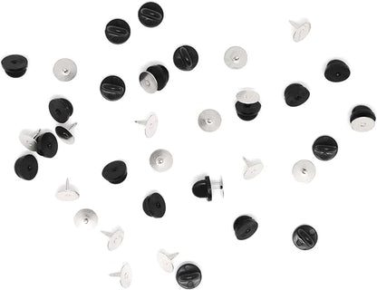 100set Rubber Pin Backs,Blank Pins Scatter Butterfly Clutch Pin Holder Enamel Pin Locking Backs Jewelry Pin Backings Clasp for Brooch Lapel Hat Uniform Badges Tie Tack