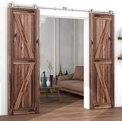 TSMST 8FT Sliding Barn Door Hardware Kit, Top Mount Stainless Steel Heavy Duty - Image 4