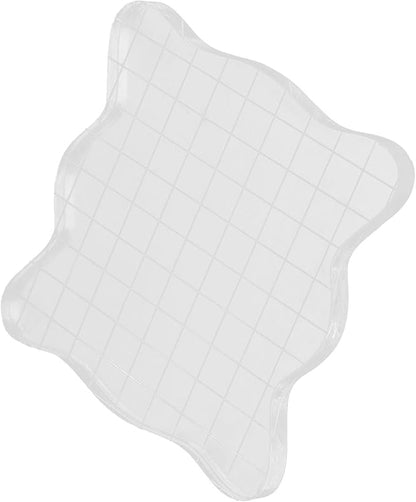 1PC Transparent Acrylic Stamp Blocks with Grid Lines, with Curve Edges Essential Stamping Tools for Scrapbooking Crafts Making,1.97 x 1.97/2.95 x 2.95/3.93 x 3.93 (10x10cm)