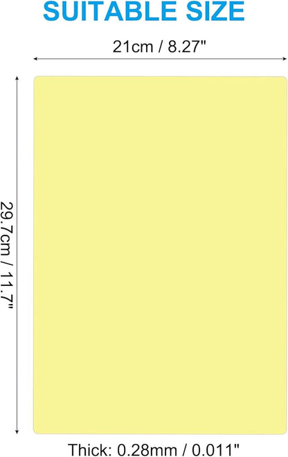 PATIKIL A4 Size Guided Reading Sheet, 5pcs Correction Lighting Gel Filter Colored Overlay Transparent Color Film for Classroom Photo Studio, Yellow