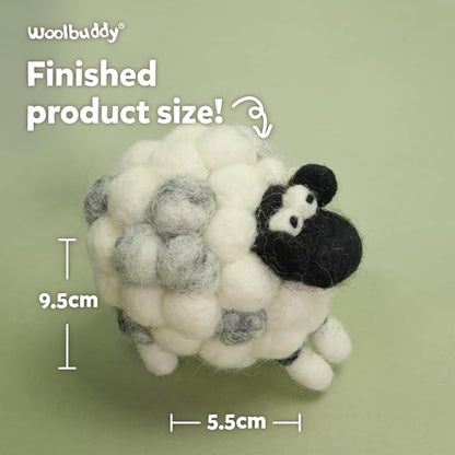 Woolbuddy Needle Felting Kit for Beginners & Adults – DIY Sheep Animal Craft Kit – Complete Starter Set with Wool, Needles & Step-by-Step Instructions