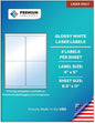 Premium Label Supply Glossy White Sticker Labels – 4" x 5" – (4 per Sheet) (Glossy White for Laser Only, 400 Labels)