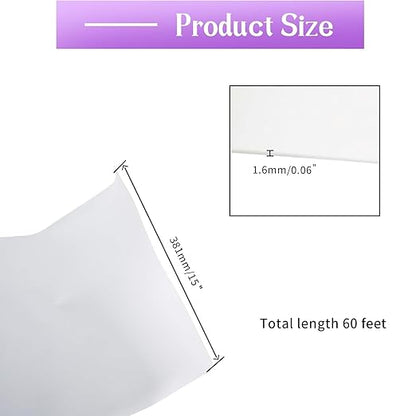 Closed Cell Neoprene Foam Rubber Sheet with Adhesive - 60 x 15 x 1/16 Inch Multi-Function Insulation, Soundproofing, and Weatherproof Foam Padding Easy Cut DIY, White