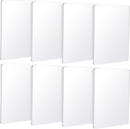 Threlaco 8 Pack Monoprinting Print Plates 5 x 7 Inch Reusable Silicone Plate Class Printing Plates for Press Art Printmaking for Card Making, Scrapbooking, Art Craft Scrapbooking and Journaling