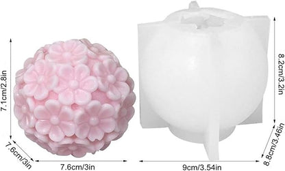 Chrysanthemum Ball Candle Soap Mold Daisy Flower Silicone Mold for Fondant,Chocolate,Candy, Bath Bomb,Epoxy Resin,Plaster, Polymer Clay