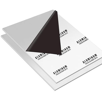 2PCS 6061 Aluminum Sheet Plate, 10" x 14" x 1/8" Thickness Heavy Duty Aluminum Sheets Plates with Protective Film, Rectangle Aluminum Plate Solid Metal Sheet Plate for DIY Projects Base Plate