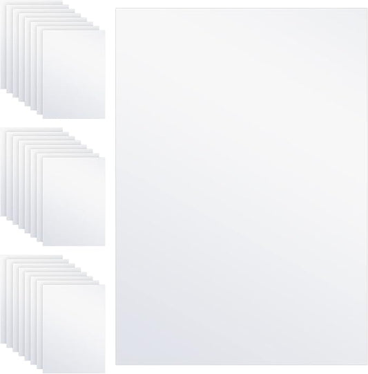 Outus 24 Sheets Holographic Sticker Paper Holographic Laminate Sheets Transparent Overlay Lamination Sticker Self Adhesive Vinyl Film A4 Size, 8.25 x 11.7 Inches (Transparent Patternless)