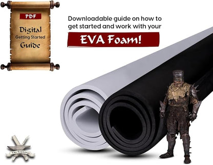 Shape Retention EVA Cosplay Foam 2mm (1mm-10mm) 14x39 inch Black or White High Density EVA Foam Sheets. Premium 85 kg/m3 Heat Shape Material for DIY Convention or Halloween Costumes by The Foamory