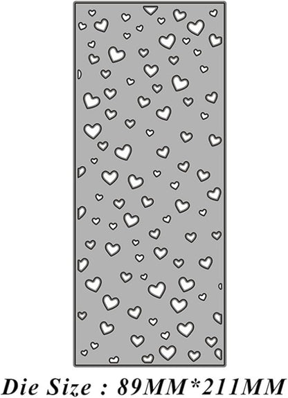 Mvchifay Cutting Dies Happy Birthday Metal Stencils Scrapbooking Tool DIY Emboss Paper Card Making (Heart Hollow frame-89x211mm)