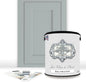 ALL-IN-ONE Paint, Durable cabinet and furniture paint. Built in primer and top coat, no sanding needed. Includes our 30 featured color card - Saltwater (pale green), Gallon