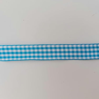 Vivid Blue and White Woven Edge Plaid Ribbon 100% Polyester Gingham Ribbon 25 Yards Each Roll (5/8",Vivid Blue)