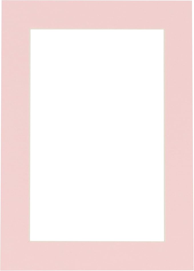 Pack of Ten Acid Free 8.5x11 Mats Bevel Cut for 7x9 Photos - Soft Pink Precut Matboards With Backing Boards and Self Seal Photo Mat Bags For Pictures, Photos, Framing - 4-ply Thickness