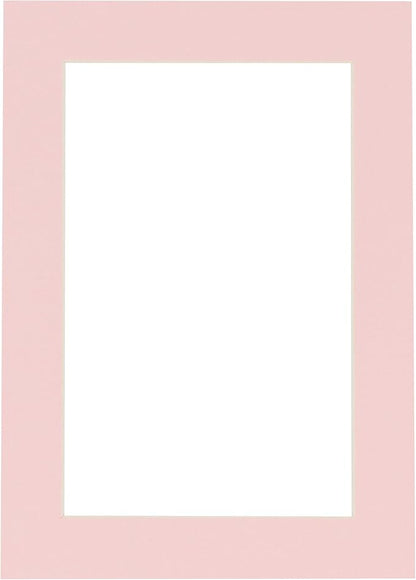 8.5x11 Mat Bevel Cut for 7x9 Photos - Acid Free Soft Pink Precut Matboard - For Pictures, Photos, Framing - 4-ply Thickness
