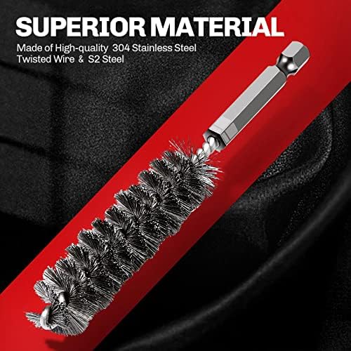6PCS 304 Stainless Steel Bore Brush Copper Pipe Cleaner, Twisted Wire Drill - Image 6
