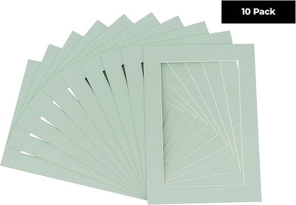 8x10 Mat for 6x8 Photo - Precut Honeydew Green Picture Matboard for Frames Measuring 8 x 10 Inches - Bevel Cut Matte to Display Art Measuring 6 x 8 Inches - Acid Free Pack of Ten MATS