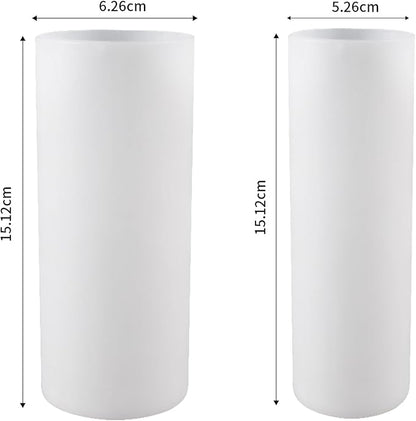 2 Pack 6 Inch Cylinder Candle Mold Pillar Candle Molds Taper - Resin Casting Silicone Molds for Home Decor & Candle Making Wave Spiral Mold