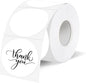 1.5 Inch White Round Thermal Sticker Labels, Self-Adhesive Circle Direct Thermal Labels, Waterproof/Removable- Perforation Line Design- 350 Pcs/ 1.5 Inch