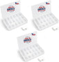 3PACK Embroidery Floss Organizer Box with 50 Cardboard Bobbins - 17 Compartments Clear embroidery thread and Beads organizer box, Snap-Tight Clear Sewing Organizer - Jewelry Bead Holder (Made in USA)