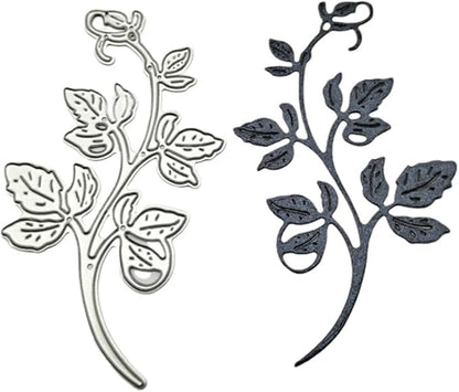 Cutting Dies Metal Stencils Scrapbooking Tools Flowers Lace Frame DIY Embossing Template for Paper Card Making Album Arts Crafts Supplies (A Flower Vine-8.8x5cm)