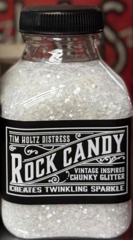 Tim Holtz Rock Candy Glitter, Clear and Chunky, Bundle of 2 Jars, 4.7 Ounces Each, 3 Carnora Scoop Spoons