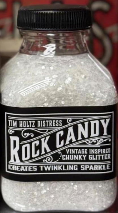 Tim Holtz Rock Candy Glitter, Clear and Chunky, Bundle of 2 Jars, 4.7 Ounces Each, 3 Carnora Scoop Spoons