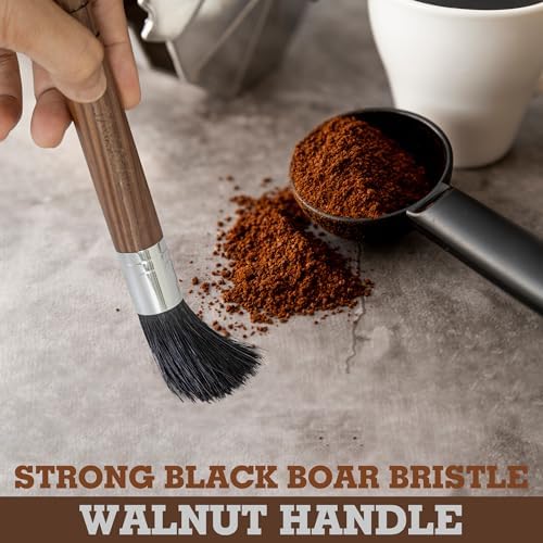 TAKAVU Coffee Grinder Brush, Natural Boar Bristle, Espresso Barista Cleaner - Image 4