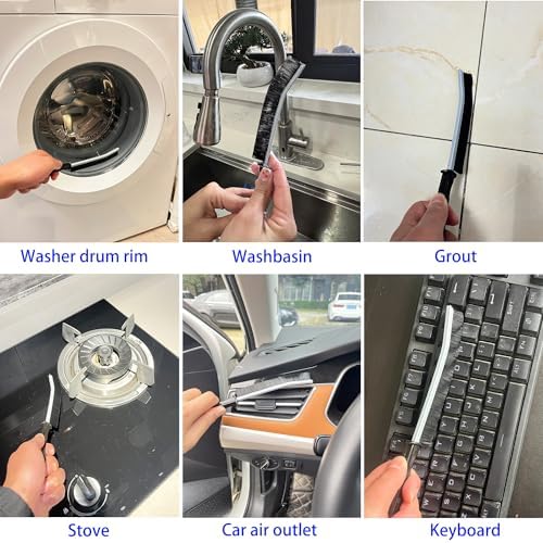 Crevice Cleaning Brush Set, Hard Bristle Grout Brush - Image 3