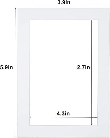 Egofine 4x6 White Picture Mats Pack of 14, Frame Mattes for 3x4.5 Pictures, Acid Free, 1.2mm Thickness, with Core Bevel Cut