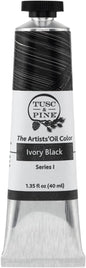 Tusc & Pine Artist Oil Paint - Ivory Black, 40 ml, Non-Yellowing, Rich & Creamy Consistency, Maximum Pigment Load, Small Batch Milled Oil Paints Made in the USA for Professional Artists