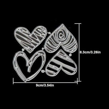 Lapoo Festivals Metal Cutting Die for Scrapbooking - Durable, Cut Stencils for DIY Scrapbook Photo Album Decorative Paper Card, Card Making Supplies, Embossing (3D Layered Heart-Shaped 3.5 x 3.3 in)