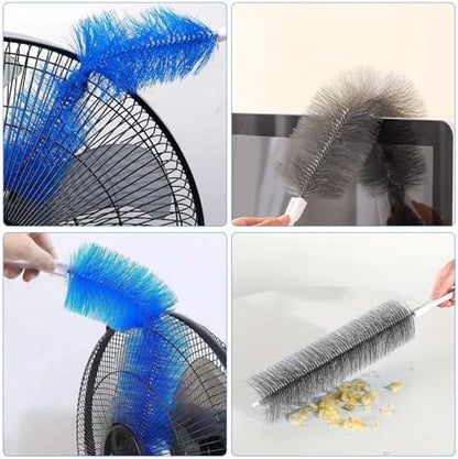 2 Pcs Cobweb Duster, Bendable Fan Cleaner Brushes Set Reusable, Plastic - Image 3