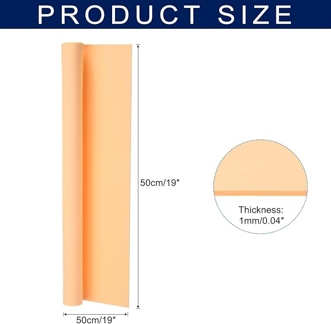 MECCANIXITY Foam Sheets Crafts 19x19 Inch 1mm EVA Craft Foam Paper Foam Sheets for Crafts Projects DIY Cosplay Modeling, Beige