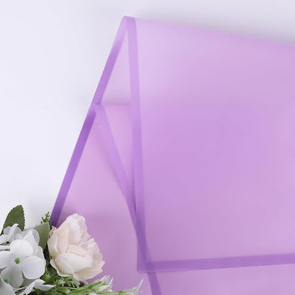 FUHITIM 20 Sheets Flower Wrapping Paper - Waterproof Floral Bouquet Packaging Paper for DIY Crafts，Florist Supplies Packaging Paper for Wedding Birthday Gift (Translucent Lilac Purple)