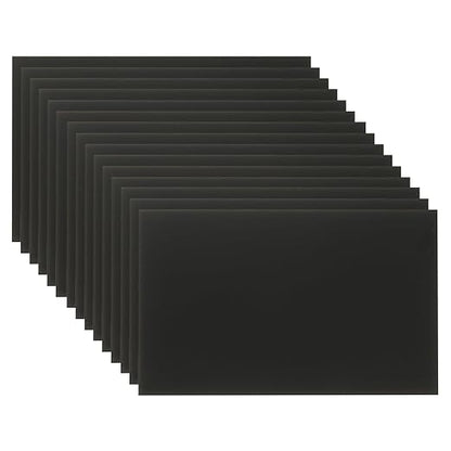 PATIKIL 2.1x3.3 Inch Anodized Aluminum Sheet Metal, 15Pcs Laser Plates Engraving Blanks 0.5MM Thin Rectangle for Crafting DIY House Laser Engraving, Black