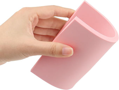 LEXININ 24Pcs Rubber Stamps, 6 x 4 x 0.3 Inches Pink Soft Rubber Linoleum Blocks Printing, Linocut Rubber Carving Block