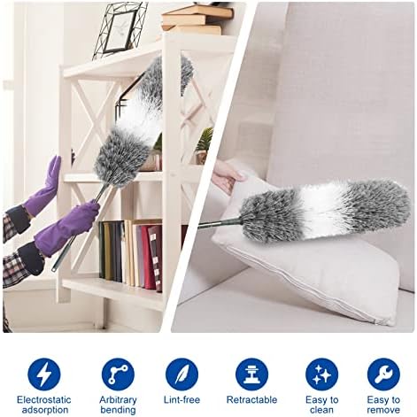Microfiber Feather Dusters for Cleaning, Extendable Duster - Image 6