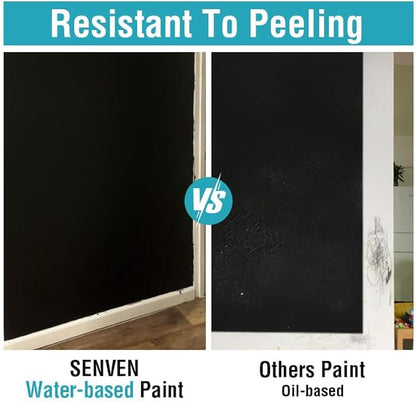 Chalkboard Paint Black Chalk Board Paint for Wood, Metal, Glass, Wall, Plaster Boards Sign, Frame Any Surface Black Matte Finish, Acrylic Non-Toxic, Quick-Dry - 250g, 9oz, Cover 35 sf