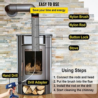 VEVOR Chimney Sweep Kit 23FT Length, Chimney Brush Kit - Image 5