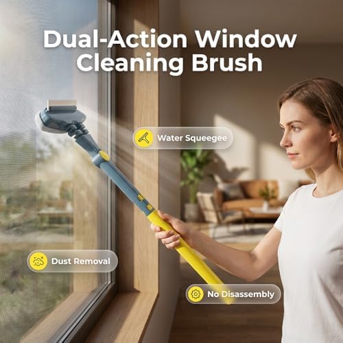 BusyLive 2-in-1 Window Screen Cleaning Brush Value Set, Wet and Dry Mesh Cleaner - Image 2