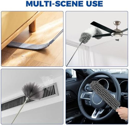 9Pcs Dusters for Cleaning Kit, Extendable Microfiber Duster Tools - Image 7