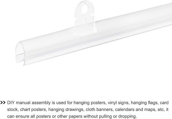 MECCANIXITY PVC Poster Hanger Strip 35cm/14inch Clear with Clips, 4 Set