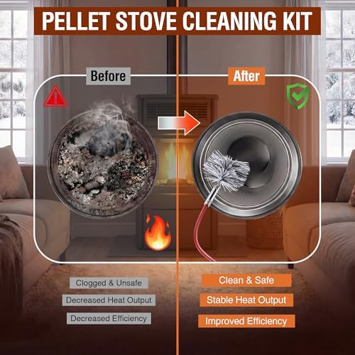 4 Inch Pellet Stove Pipe Cleaning Brush Kit, 10 FT Flexible Steel Rod - Image 4